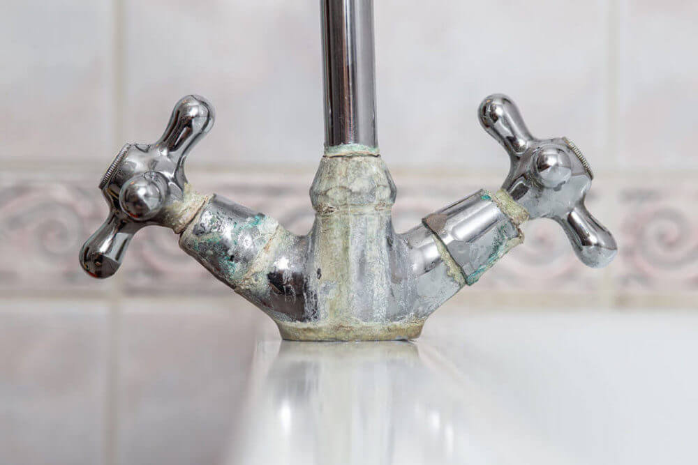 Chrome Taps with Hard Stains