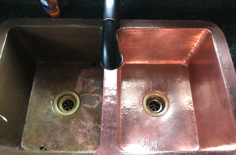 Clean Copper Sink