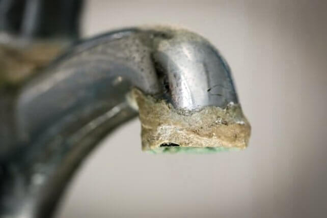 Limescale buildup on Taps